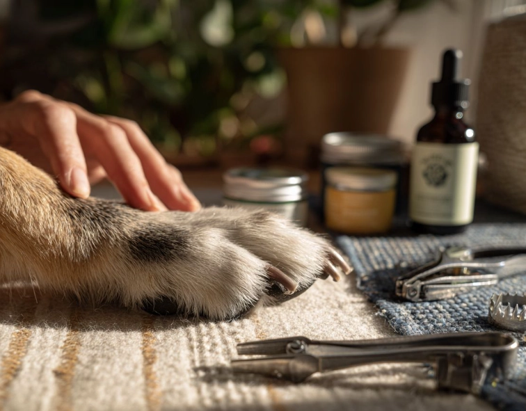 how to clean dog paws